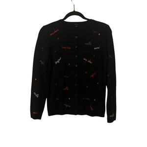 NWT Talbots Women's Navy French Long Sleeve Button Down Cardigan Size SP